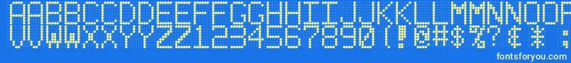Ledbdrev Font – Yellow Fonts on Blue Background