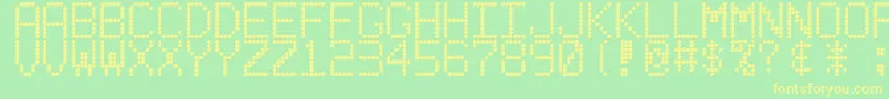 Ledbdrev Font – Yellow Fonts on Green Background