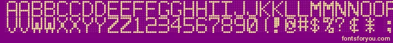 Ledbdrev Font – Yellow Fonts on Purple Background