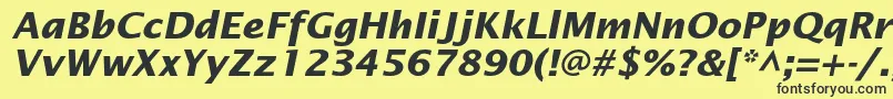 LucidasansstdBolditalic Font – Black Fonts on Yellow Background