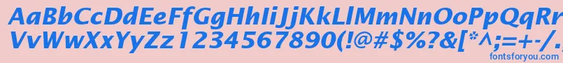 フォントLucidasansstdBolditalic – ピンクの背景に青い文字