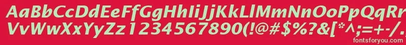 LucidasansstdBolditalic-Schriftart – Grüne Schriften auf rotem Hintergrund