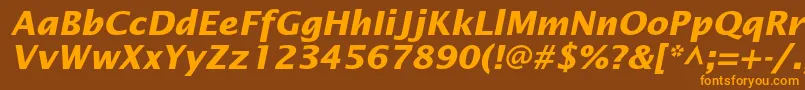 LucidasansstdBolditalic Font – Orange Fonts on Brown Background