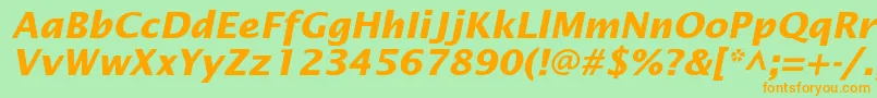 フォントLucidasansstdBolditalic – オレンジの文字が緑の背景にあります。