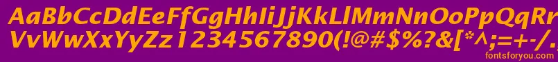 LucidasansstdBolditalic Font – Orange Fonts on Purple Background