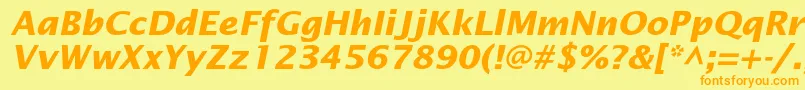 LucidasansstdBolditalic Font – Orange Fonts on Yellow Background