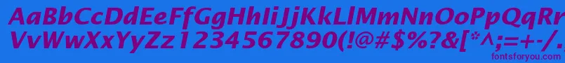 LucidasansstdBolditalic Font – Purple Fonts on Blue Background