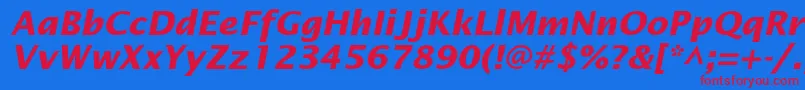 LucidasansstdBolditalic Font – Red Fonts on Blue Background