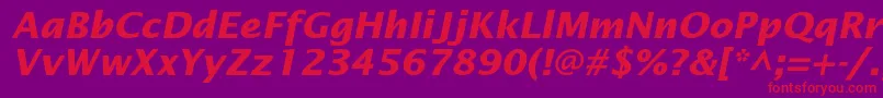 LucidasansstdBolditalic Font – Red Fonts on Purple Background