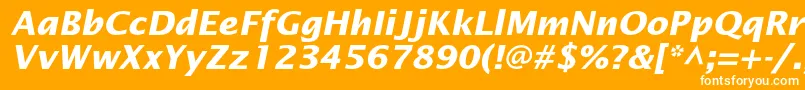 Шрифт LucidasansstdBolditalic – белые шрифты на оранжевом фоне