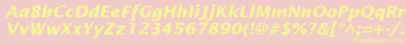 LucidasansstdBolditalic Font – Yellow Fonts on Pink Background