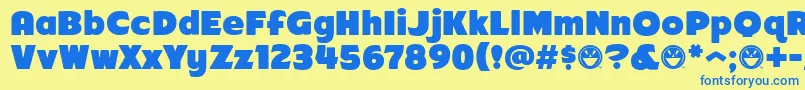 Arb218FinishedFreeware Font – Blue Fonts on Yellow Background