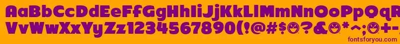 Arb218FinishedFreeware Font – Purple Fonts on Orange Background