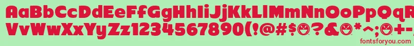 Arb218FinishedFreeware Font – Red Fonts on Green Background