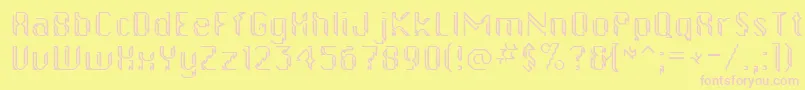 Gollanbill-Schriftart – Rosa Schriften auf gelbem Hintergrund