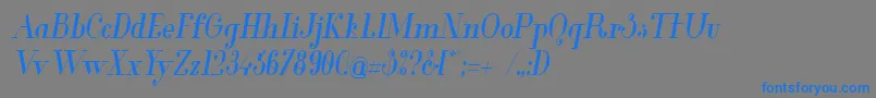 GlamorMediumCondensedItalic Font – Blue Fonts on Gray Background