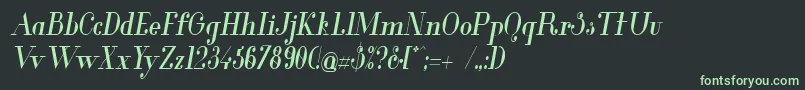 Шрифт GlamorMediumCondensedItalic – зелёные шрифты на чёрном фоне