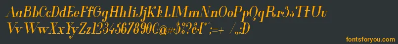 Шрифт GlamorMediumCondensedItalic – оранжевые шрифты на чёрном фоне