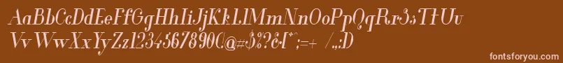 GlamorMediumCondensedItalic Font – Pink Fonts on Brown Background