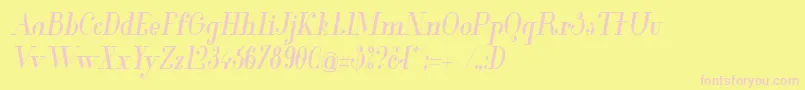 GlamorMediumCondensedItalic Font – Pink Fonts on Yellow Background