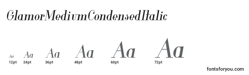 GlamorMediumCondensedItalic Font Sizes