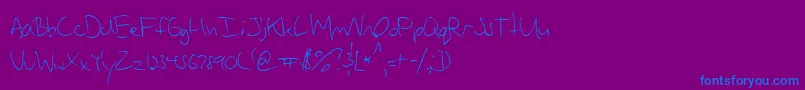 Vadimswriting Font – Blue Fonts on Purple Background