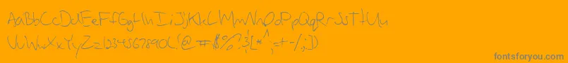 Vadimswriting Font – Gray Fonts on Orange Background