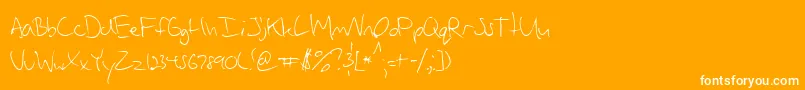 Vadimswriting-Schriftart – Weiße Schriften auf orangefarbenem Hintergrund