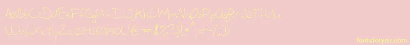 Vadimswriting Font – Yellow Fonts on Pink Background