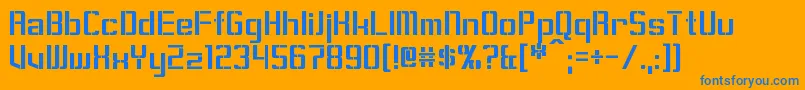 Sorenson Font – Blue Fonts on Orange Background