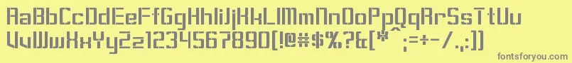 フォントSorenson – 黄色の背景に灰色の文字