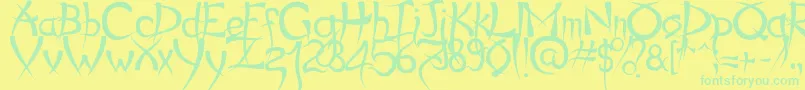 Шрифт Psycho – зелёные шрифты на жёлтом фоне