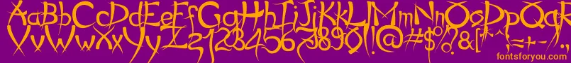 Psycho Font – Orange Fonts on Purple Background