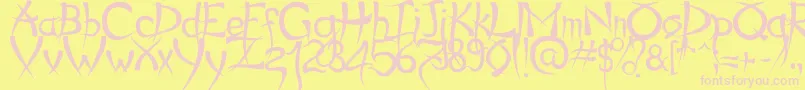 fuente Psycho – Fuentes Rosadas Sobre Fondo Amarillo