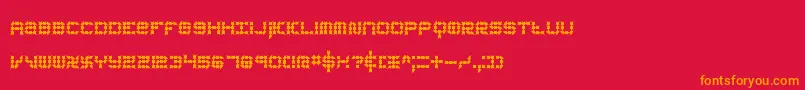 フォントKonectorEerieBrk – 赤い背景にオレンジの文字