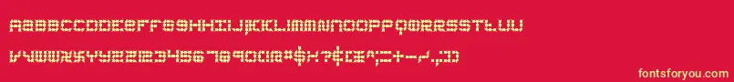 KonectorEerieBrk-fontti – keltaiset fontit punaisella taustalla