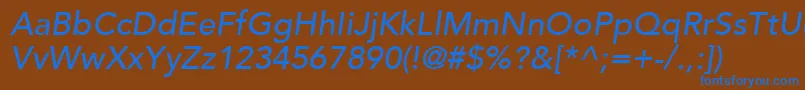 AvenirLt65MediumOblique Font – Blue Fonts on Brown Background