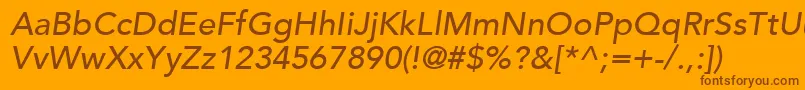 AvenirLt65MediumOblique Font – Brown Fonts on Orange Background
