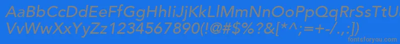 AvenirLt65MediumOblique Font – Gray Fonts on Blue Background
