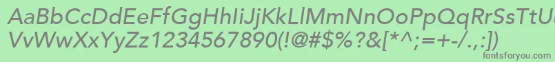 AvenirLt65MediumOblique Font – Gray Fonts on Green Background