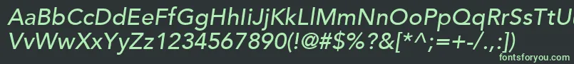 AvenirLt65MediumOblique Font – Green Fonts on Black Background