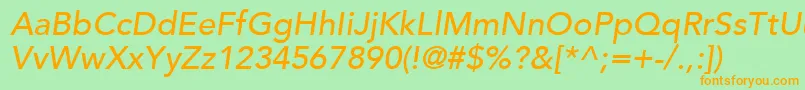 AvenirLt65MediumOblique Font – Orange Fonts on Green Background