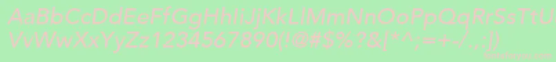 AvenirLt65MediumOblique Font – Pink Fonts on Green Background