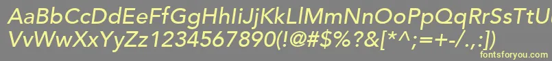 AvenirLt65MediumOblique Font – Yellow Fonts on Gray Background