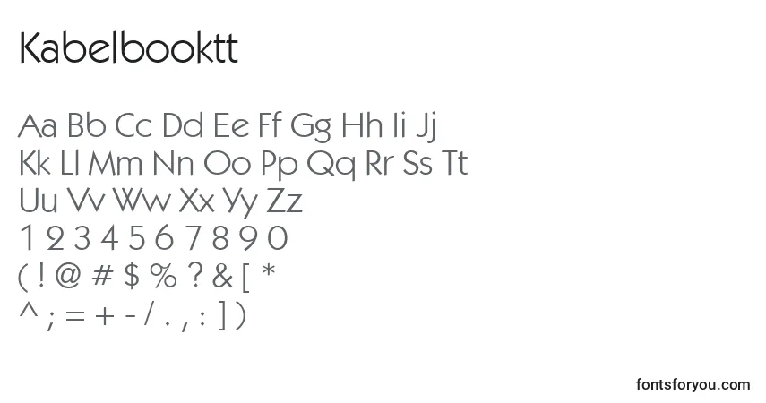 Kabelbooktt-fontti – aakkoset, numerot, erikoismerkit