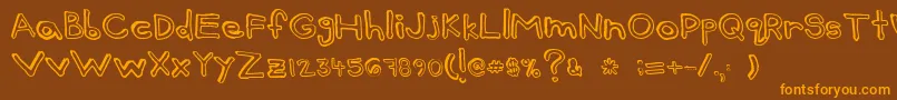 BattMarber Font – Orange Fonts on Brown Background