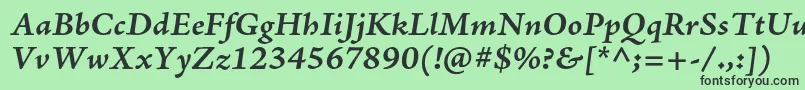 フォントAjensonproBolditcapt – 緑の背景に黒い文字