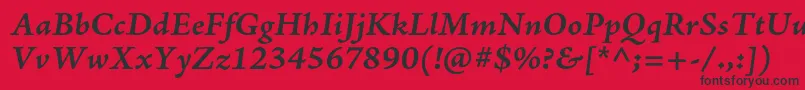 AjensonproBolditcapt Font – Black Fonts on Red Background