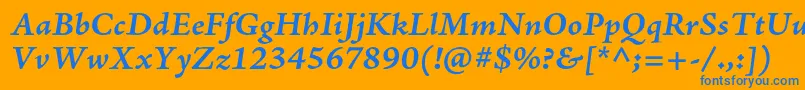 AjensonproBolditcapt Font – Blue Fonts on Orange Background