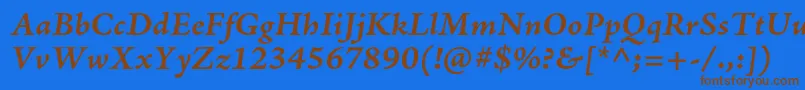 AjensonproBolditcapt Font – Brown Fonts on Blue Background